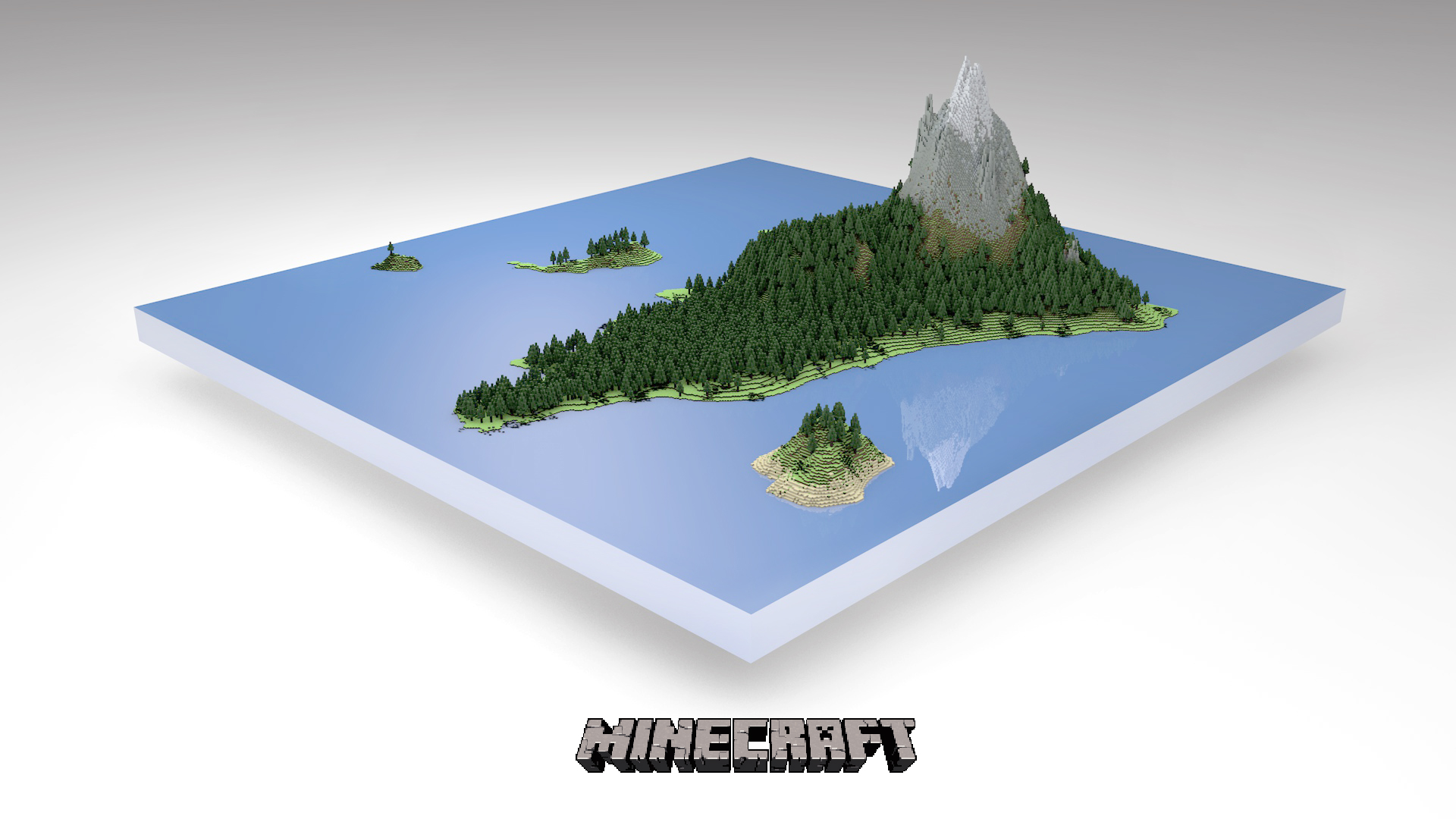 Minecraft Island 3D Wallpaper Image