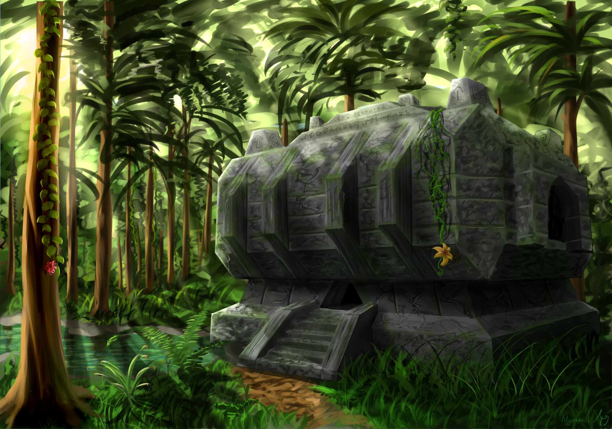 Minecraft Jungle Temple Wallpaper Image